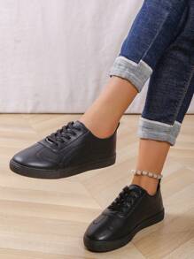 Zapatillas Negras Para Mujer - Negro - Ver 4