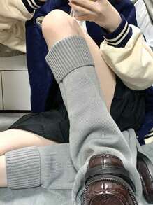 ROMWE Goth 女性素色腿部保暖套 - 灰色 - 查看 3