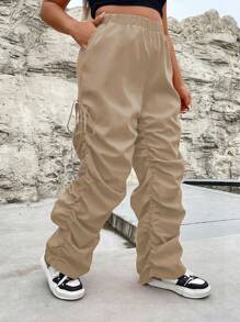 Flirla Hơn Bên dây rút Xù Quần - Lạc đà - Xem 7