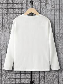 SHEIN Tween Boy Button Front Tee - White - View 2