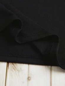 SHEIN EZwear Camiseta con estampado de oso - Negro - Ver 4