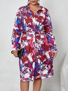 Flirla Plus Robe Chemise Imprimé Floral - Multicolore - Voir 6