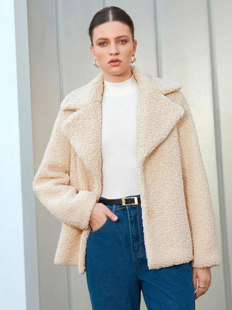 Women'S Lapel Shearling Coat Fall Cloth For Women