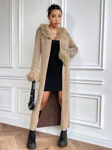 Flirla 毛绒装饰休闲设计开衫 - 彩色 - 查看 7