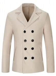 Manfinity Homme Men Double Breasted Overcoat - Apricot - View 3