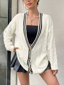 SHEIN Unity Chaqueta Abierta De Mujer - Beis - Ver 4