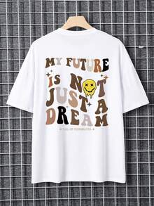 Men Slogan & Cartoon Graphic Tee - White - View 8