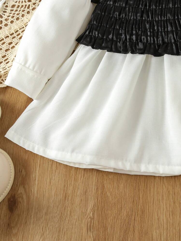 Baby Girl Bow Front Shirt Dress & Cami Top