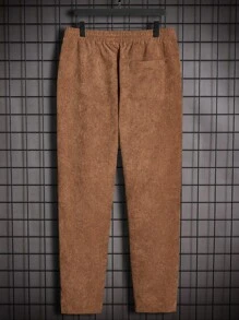 Manfinity VCAY Loose Fit 2pcs/Set Men's Knitted Casual Long Sleeve Shirt And Pants Suit