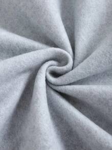 INAWLY Spider Web Print Kangaroo Pocket Drawstring Thermal Hoodie,Long Sleeve Tops - Grey - View 4