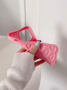 Cloud Shaped Anti-Drop Phone Case With Comfortable Grip Edge Compatible With Apple Iphone Models - Hot Pink - View 4