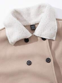 Lunelith SHEIN Lunessa Borg Collar Double Breasted Overcoat