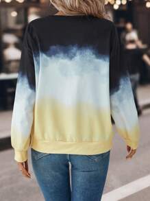 EMERY ROSE Ombre Half Zip Drop Shoulder Sweatshirt - Multicolor - View 2