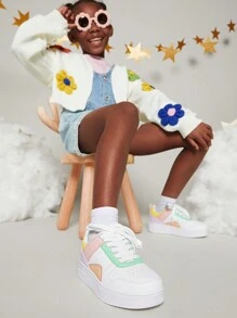 Mini mi Chicas Zapatillas deportivas con cordón delantero - Multicolor - Ver 1