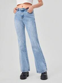 Forever 21 Ladies' Light Blue Flared Jeans - Blue - View 6