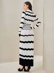 Modelyn Abito maglione motivo chevron - Bianco e nero - Visualizzare 4