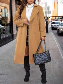 Calvaya 大尺碼風衣 - 卡其色 - 查看 4