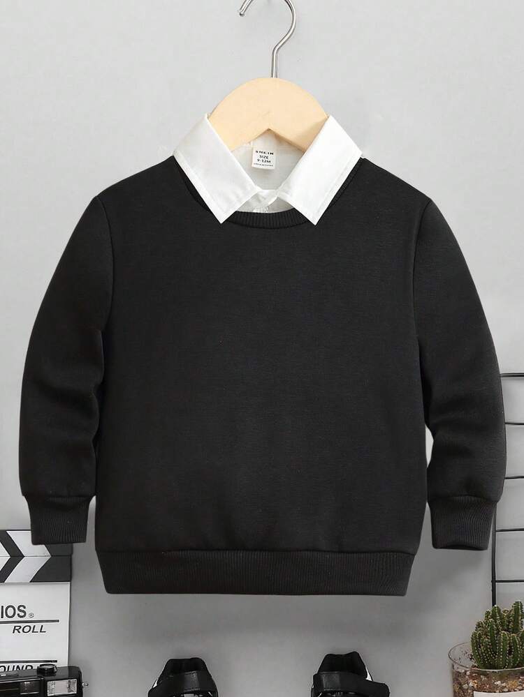Young Boys Letter Patched Detail Pocket Front Sweatshirt