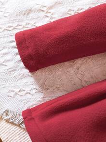 SHEIN Chica Joven Abrigo de cuello alto con botón delantero con cinturón - Burdeos - Ver 5