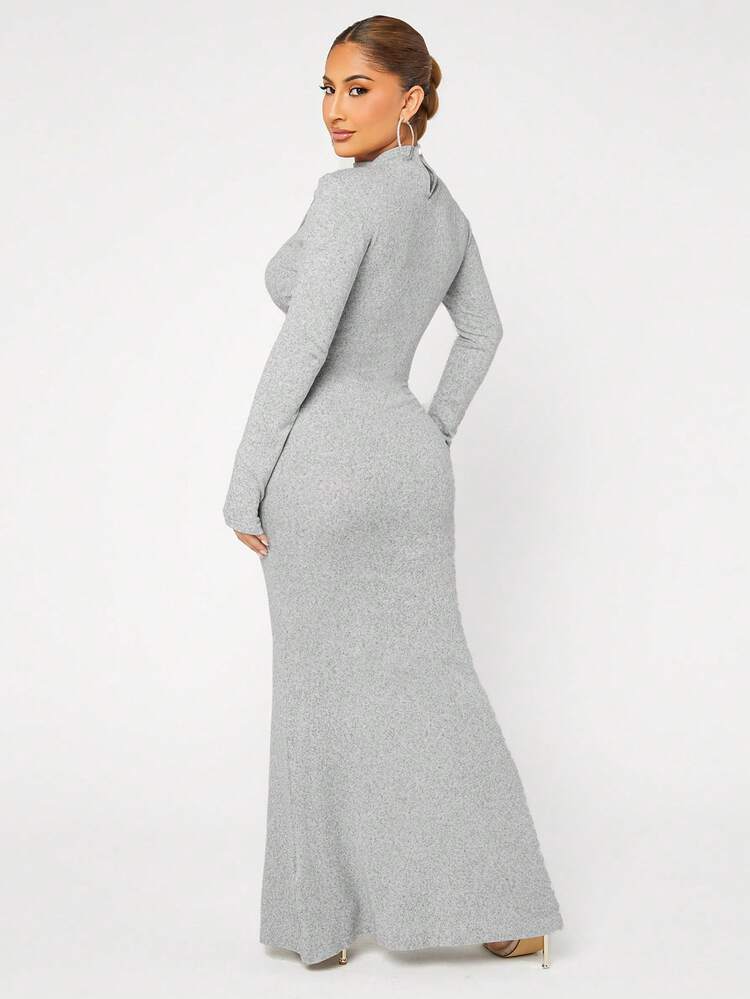 Mock Neck Cross Wrap Crop Tee & Ruched Skirt