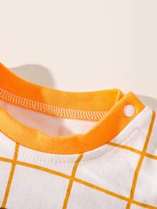 H HIBOBI 2入組寶寶男孩獅子印花長袖家居服套裝,適用於秋冬季 - 黃色 - 查看 4