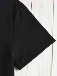 SHEIN EZwear Camiseta con estampado de oso - Negro - Ver 3