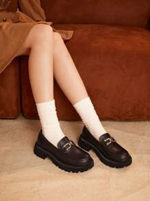 SheIn MOD Ladies' Thick Bottom Shoes - Brown - View 3