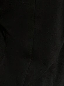 Chiquease Solid Double Breasted Blazer Without Belt - Black - View 7