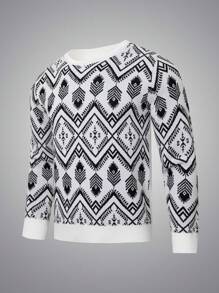 Claim Dot Jersey de hombres con patrón geométrico - Blanco - Ver 4