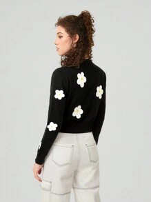 Forever 21 Ladies' Casual Floral Pattern Long Sleeve Cardigan - Multicolor - View 2