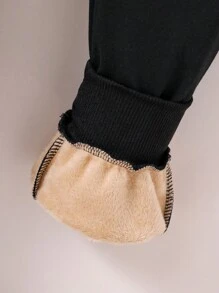 SHEIN 男大童2入組字母圖案腰上打結加絨內裏衛褲 - 彩色 - 查看 4