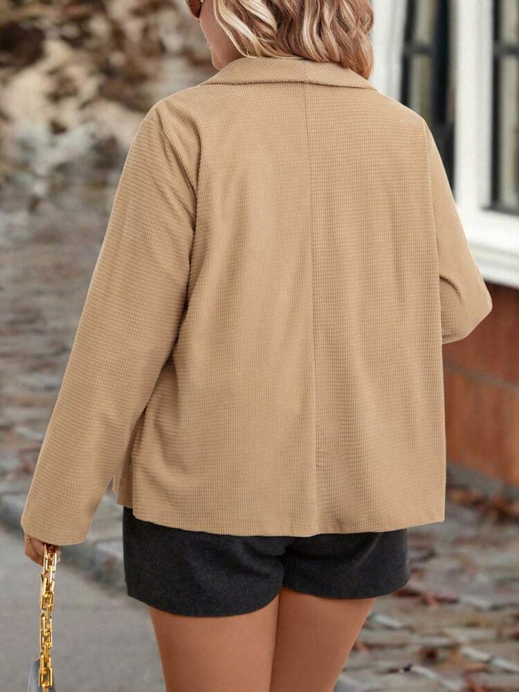 Plus Waterfall Collar Open Front Coat