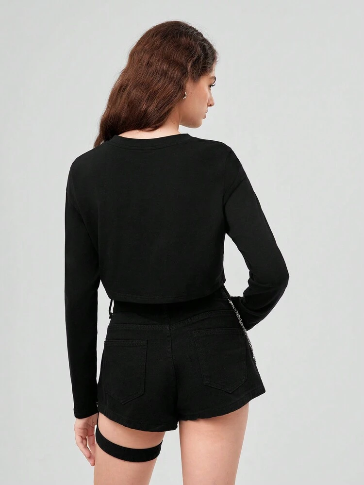 Solid Minimalist Crop Tee