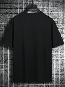 Manfinity Men Floral & Japanese Letter Graphic Tee - Black - View 4