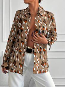 EURMUSE Women's All-over Printed Shirt - Multicolor - View 4