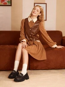 SheIn MOD Ladies' Thick Bottom Shoes - Brown - View 4