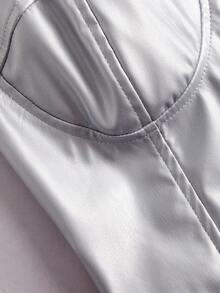 SHEIN ICON 前繫帶緊身吊帶 - 銀色 - 查看 3