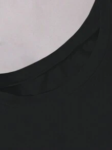 SHEIN LUNE Christmas Gnome Print Tee - Black - View 3