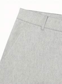 Manfinity Homme 男士斜口袋西装裤，男士灰色裤子，男士正装裤，灰色套装 - 灰色 - 查看 5