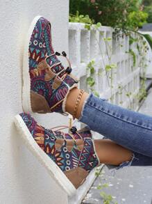 Women's Fashionable High-top Casual Sneakers - Multicolor - View 5