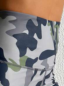 SHEIN Swim Camo Print Criss Cross Side Bikini Bottom - Multicolor - View 4