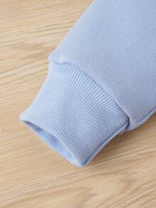 Em bé Cô gái Mát mẻ Thể thao Lá thư In Hoodie Và Quần Bộ Đối với Mùa thu - Màu xanh nhạt - Xem 7