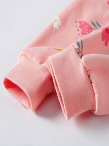 Young Girl Cartoon Graphic PJ Set - Pink - View 6