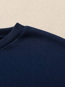 SHEIN Unity Plus Size Letter Print Sweatshirt - Navy Blue - View 7