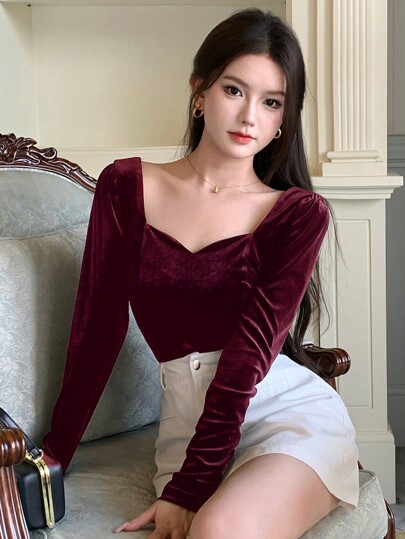 DAZY Chemisiers pour femmes, vêtements d'automne pour femmes, Top à manches longues