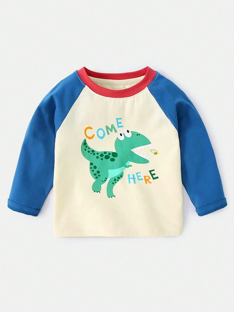 Chico joven Camiseta con estampado de dibujos animados - Beis - Ver 1