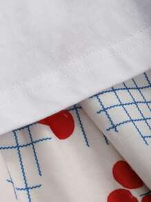 DAZY Slogan & In trái cây Thả vai Bộ giản dị - trắng - Xem 8