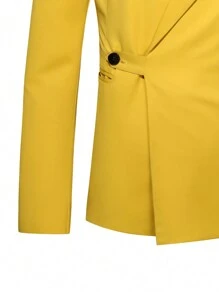 Manfinity Mode Men's Solid Color Suit Set - Yellow - View 3