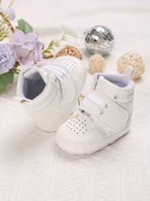 Baby Boy Hook-and-loop Fastener Strap High Top Sneakers - White - View 6