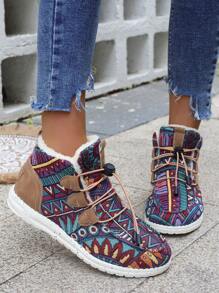 Women's Fashionable High-top Casual Sneakers - Multicolor - View 6